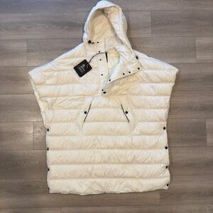 Moncler White Hooded Puffer Poncho — FW25 Limited Edition